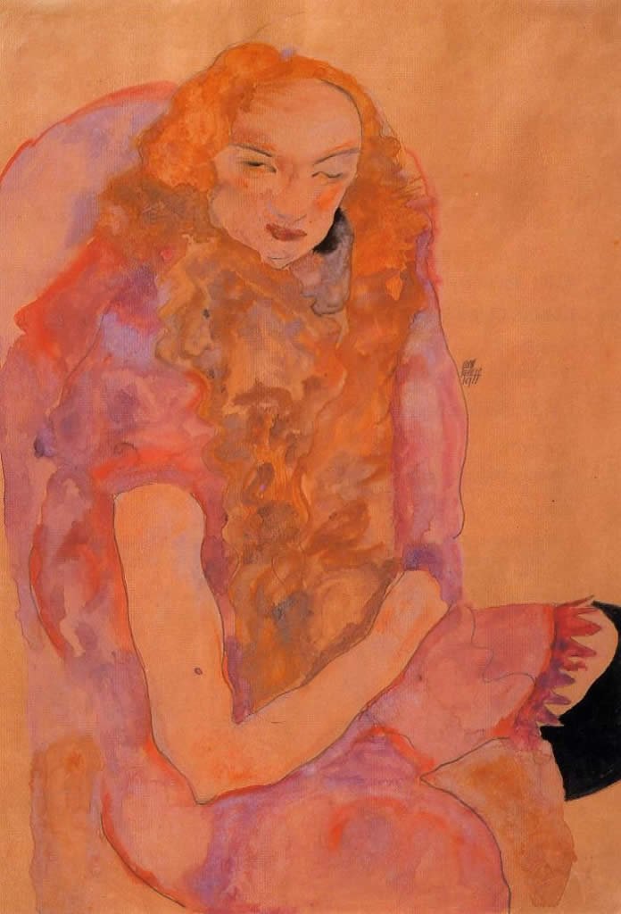 Egon Schiele Woman with Long Hair